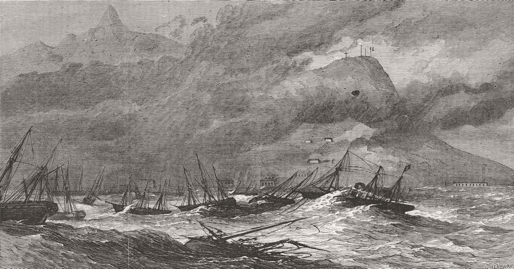 MAURITIUS. Hurricane, Isle of 1874 old antique vintage print picture